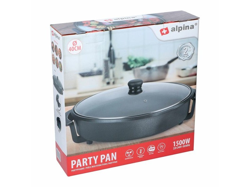 Мултифункционален Грил Тиган Alpina Ø 40 cm Cтъкло