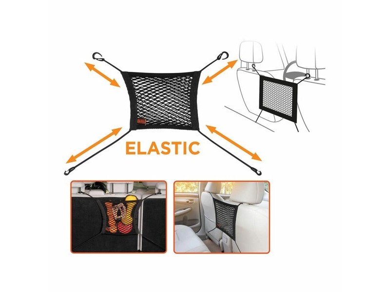 Мрежа за съхранение за автомобил Black & Decker Черен 30 x 28 cm Мрежа за съхранение за автомобил Black & Decker Черен 30 x 28 cm
