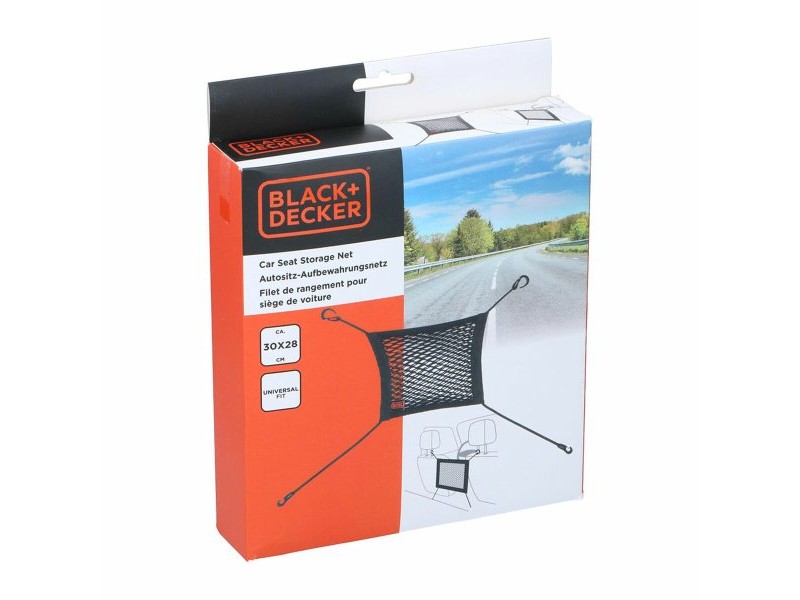 Мрежа за съхранение за автомобил Black & Decker Черен 30 x 28 cm Мрежа за съхранение за автомобил Black & Decker Черен 30 x 28 cm