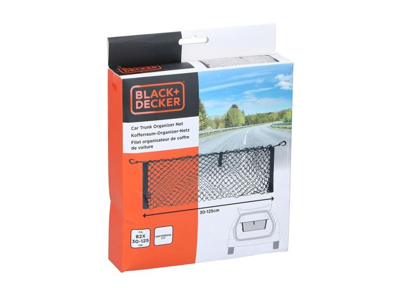Мрежа за Багажника Black & Decker Черен 30-125 x 82 cm