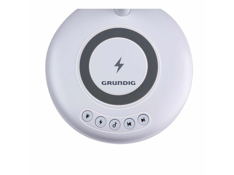 LED лампа с Колона и Безжично Зарядно Grundig Бял 15 W 76 Lm Ø 12 x 34 cm Пластмаса 3 в 1