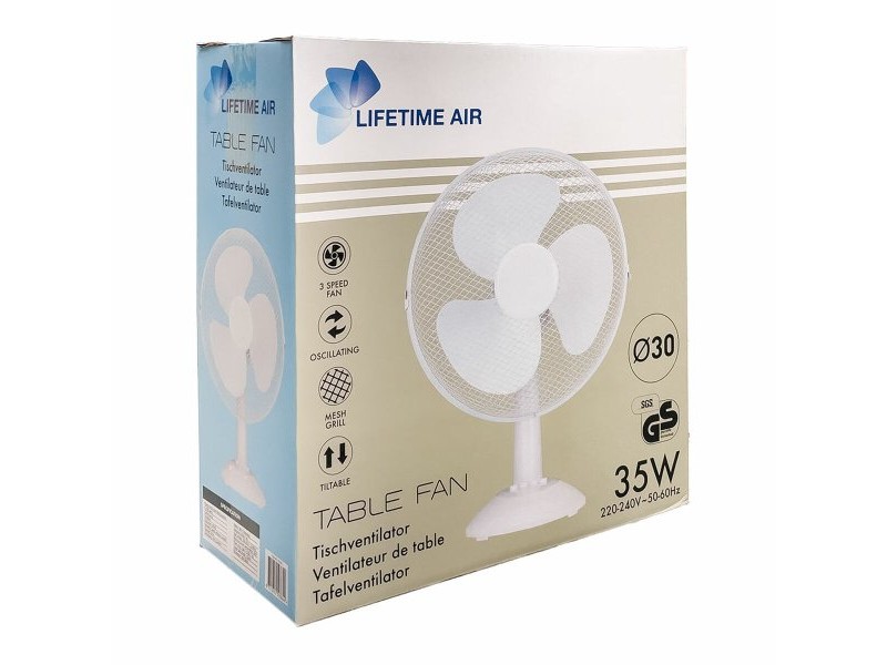 Настолен вентилатор Lifetime Бял 35 W 34 x 23,5 x 46 cm