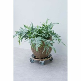 Поставка за Саксия с Колелца Nature Дървен Ø 38 cm