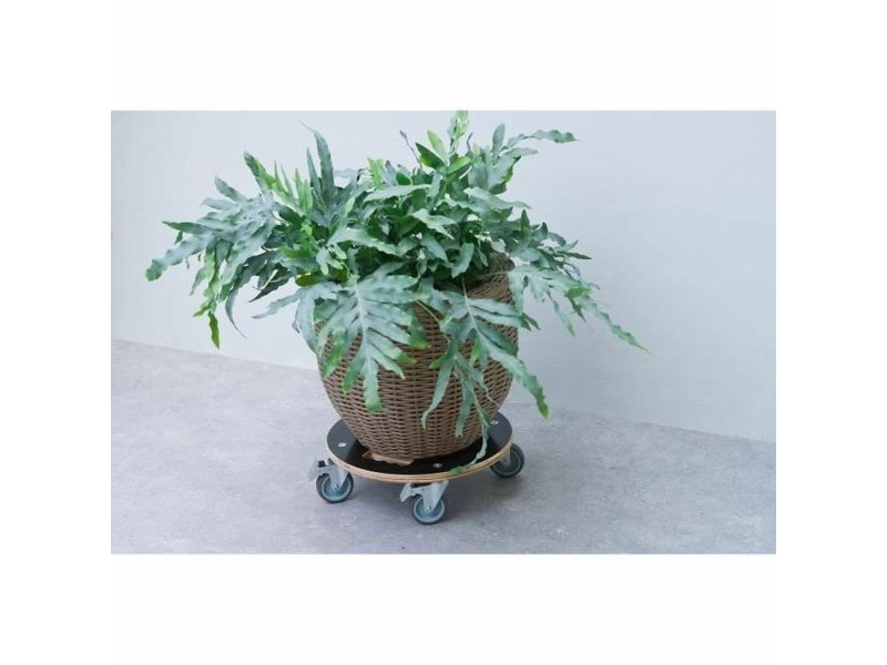 Поставка за Саксия с Колелца Nature Дървен Ø 38 cm
