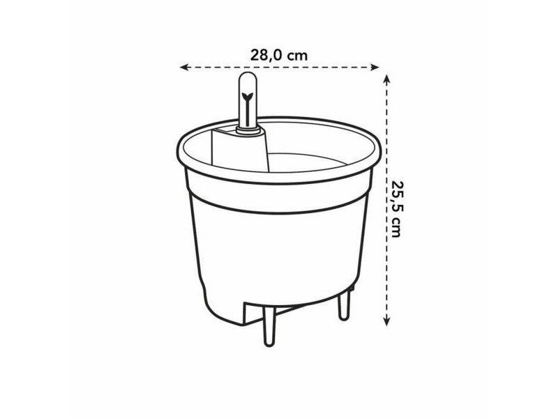 Саксия за самостоятелно поливане Elho Insert 28 Черен Пластмаса 27,7 x 27,7 x 25,5 cm