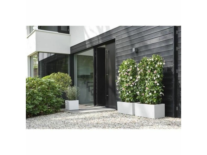 Саксия Elho 29,5 x 29,5 x 49,5 cm Бял Пластмаса Квадратек Модерен