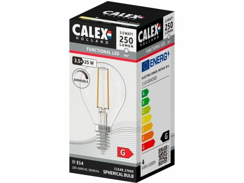 LED крушка Calex G 3,5 W E14