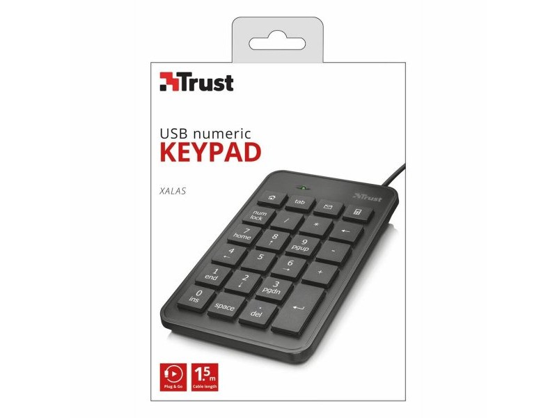Цифрова клавиатура Trust 22221 Черен