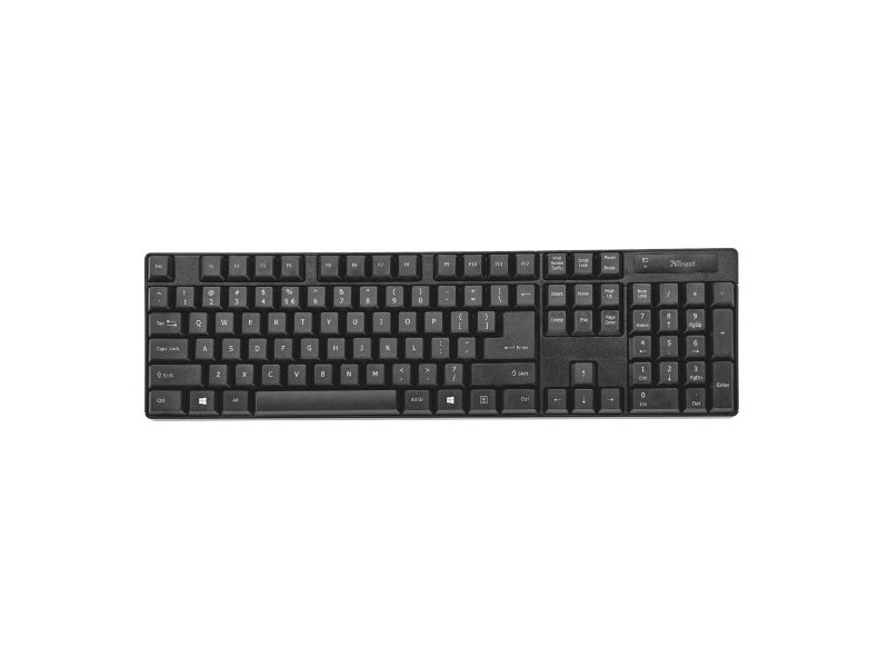 Клавиатура с мишка Trust Qoby Черен QWERTY 4 Части