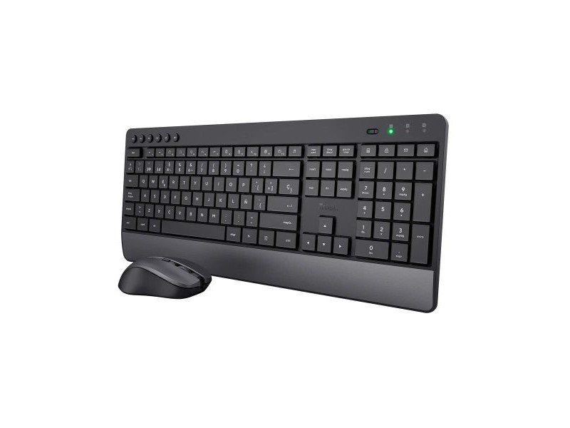 Клавиатура с мишка Trust Trezo Черен Испанска Qwerty