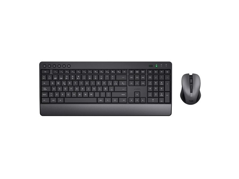 Клавиатура с мишка Trust Trezo Черен Испанска Qwerty