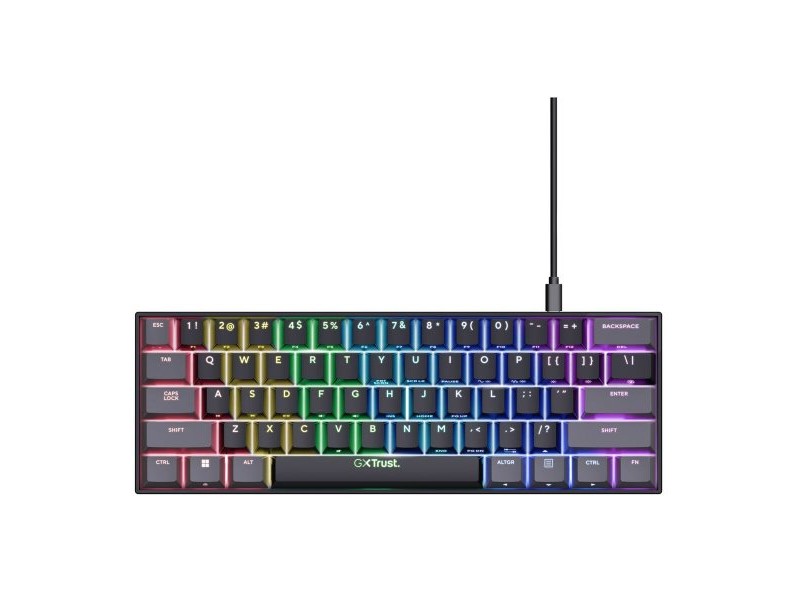 Клавиатура за игри Trust GXT 867 Acira Черен Многоцветен QWERTY Qwerty US