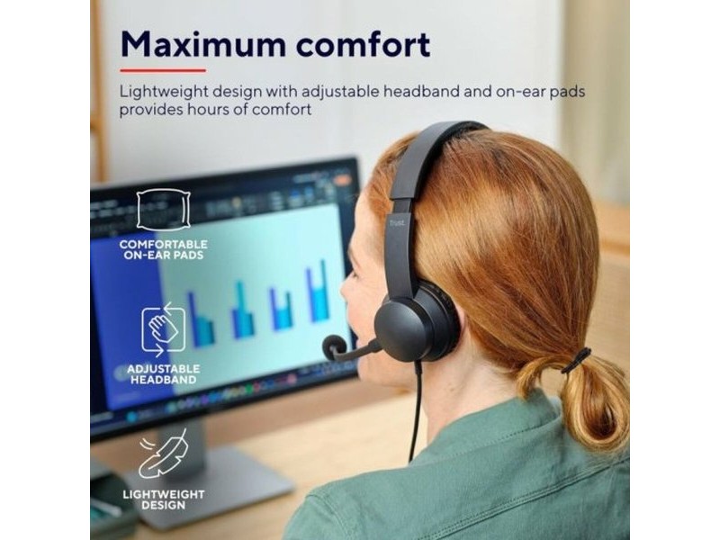 Слушалки с микрофон Trust 25087 Черен
