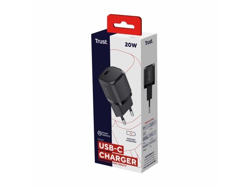 Зарядно за стена Trust 25174 20 W Черен (1 броя)