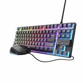 Клавиатура с мишка Trust GXT798 Черен испански