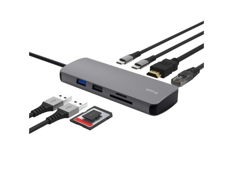 USB извод Trust 25672 Сив