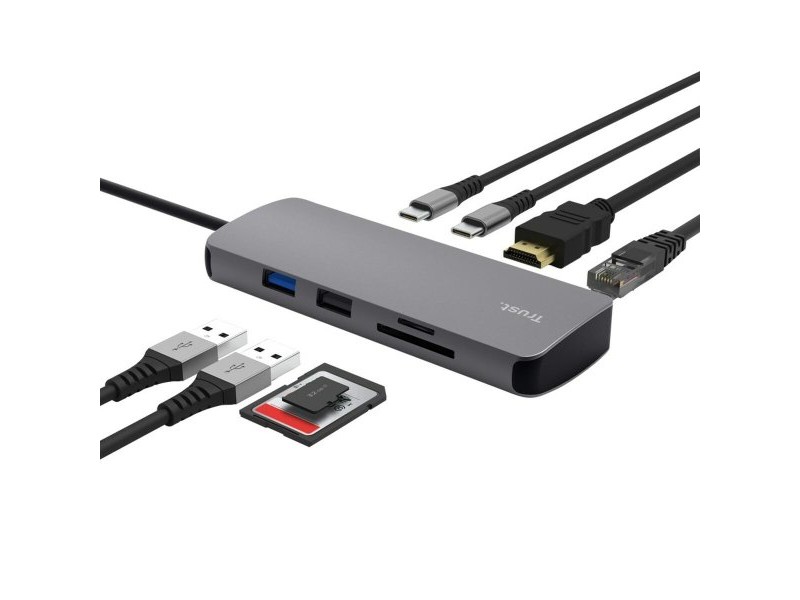 USB извод Trust 25672 Сив