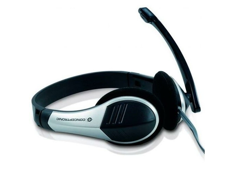 Слушалки с микрофон Conceptronic Allround Stereo Headset Черен Сребрист