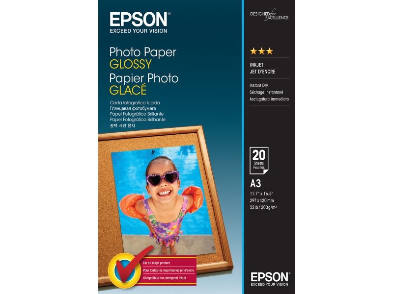 A3 сатенена фоторамка (20 листа) Epson C13S042536 A3 20 Листи (1 броя)