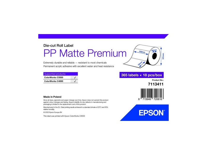 Хартия за Печат Epson 7113411 Бял (18 броя)