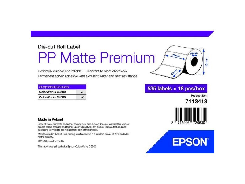 Хартия за Печат Epson 7113413 Бял (18 броя)