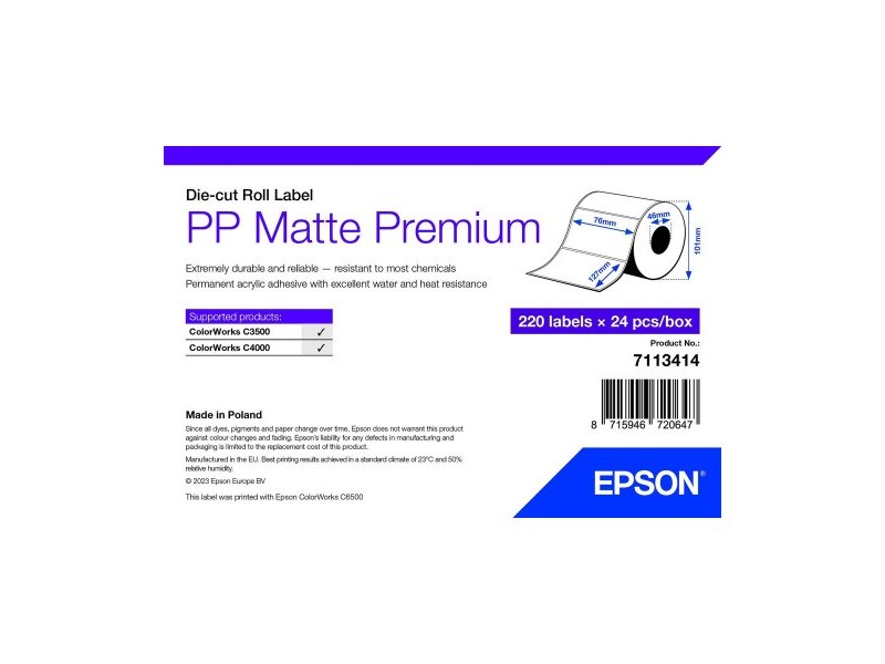 Хартия за Печат Epson 7113414 Бял (24 броя) Хартия за Печат Epson 7113414 Бял (24 броя)