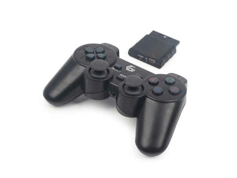 Безжичен джойстик GEMBIRD Dual Gamepad PC PS2 PS3 Черен