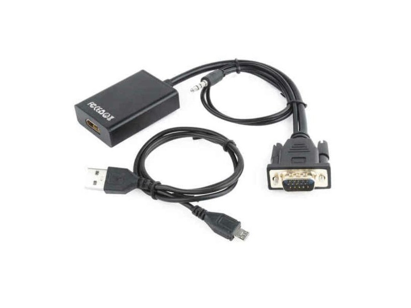8P8C UTP контектор GEMBIRD A-VGA-HDMI-01 Черен