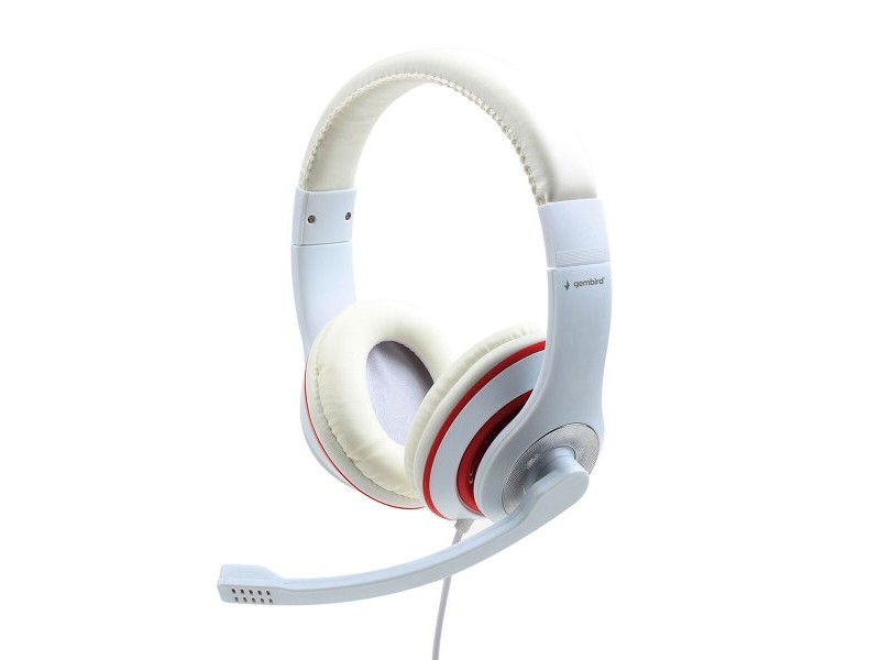 Слушалки с микрофон GEMBIRD MHS-03-WTRD Бял