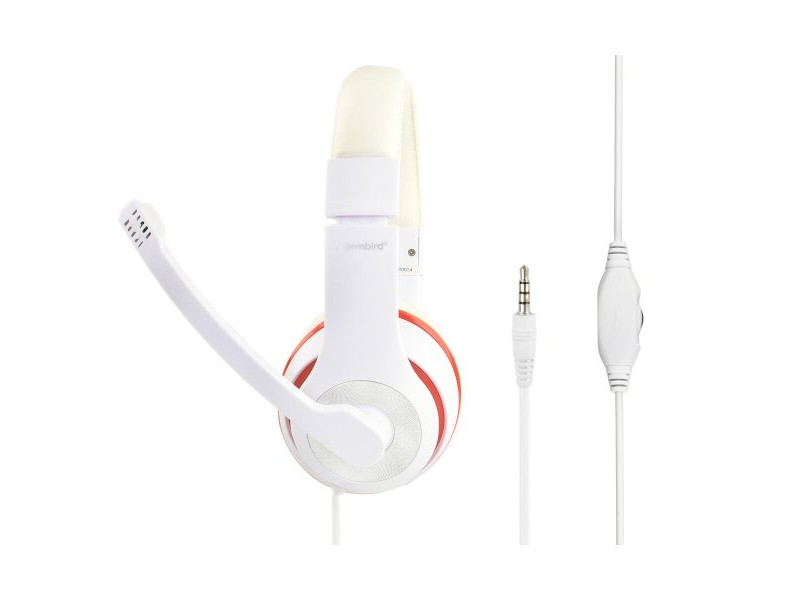Слушалки с микрофон GEMBIRD MHS-03-WTRD Бял
