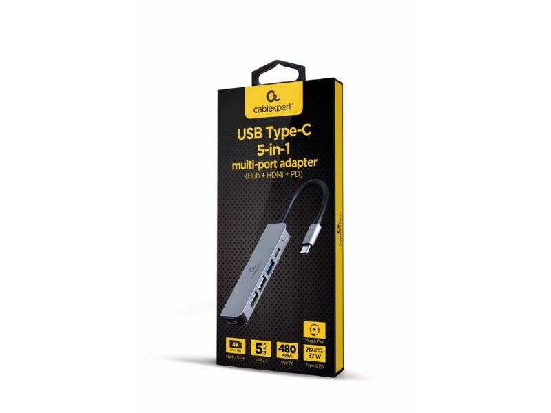 USB извод GEMBIRD A-CM-COMBO5-03 Сребрист