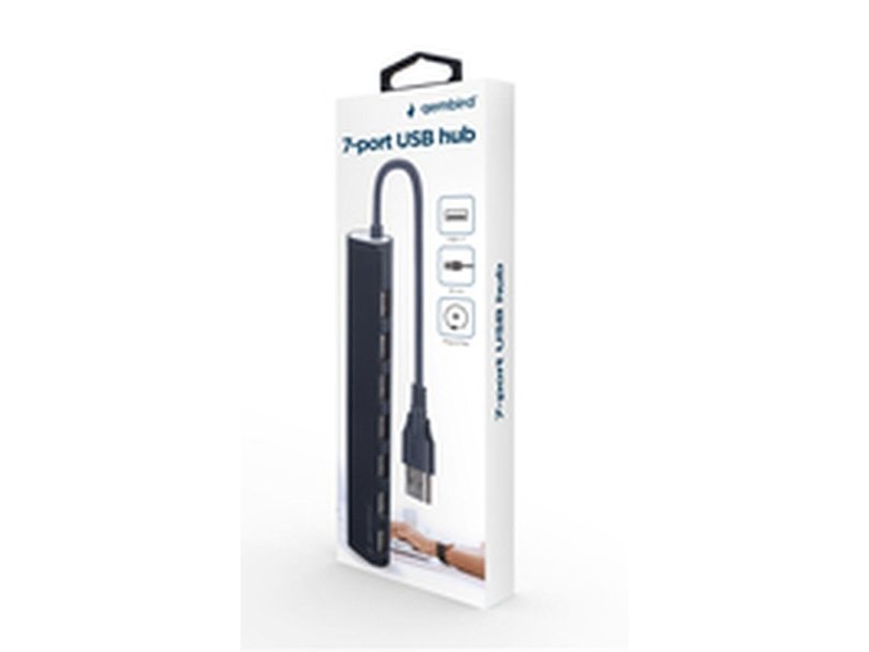 USB извод GEMBIRD UHB-U2P7-04 Черен