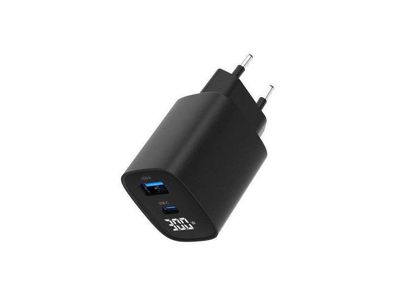 Зарядно за стена GEMBIRD TA-UC-PDQC30LCD-BK-01 Черен 30 W Зарядно за стена GEMBIRD TA-UC-PDQC30LCD-BK-01 Черен 30 W
