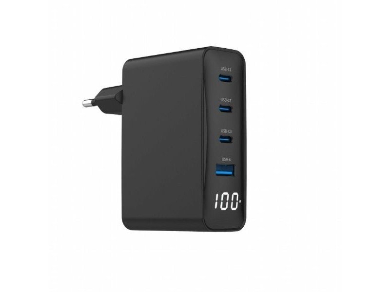 Зарядно за стена GEMBIRD TA-UC-PDQC100LCD-01-BK