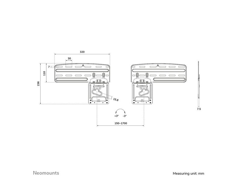 Поставка за телевизор Neomounts WL30-265BL1 43