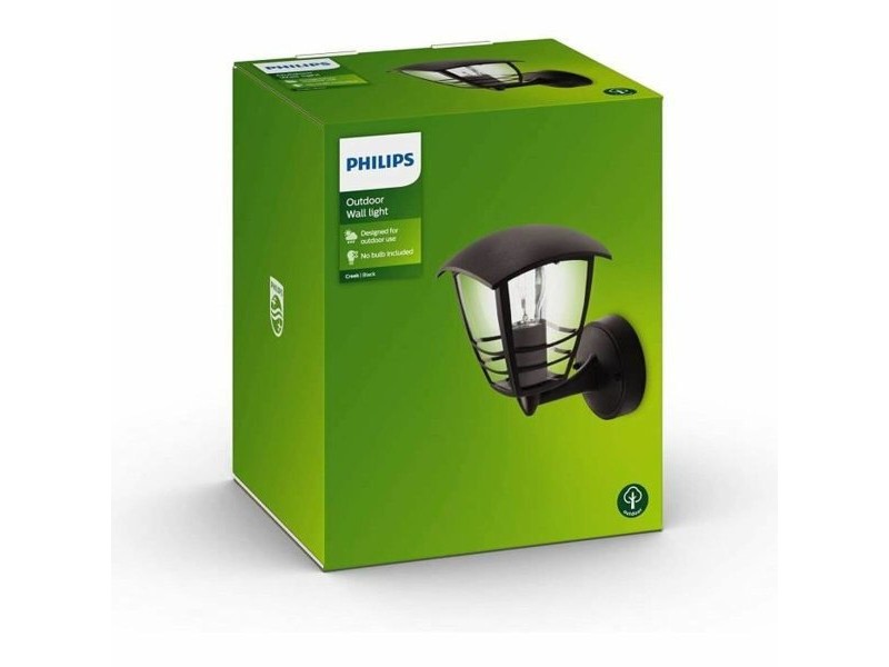 Аплик за стена Philips My Garden Creek Черен Алуминий A 60 W E27