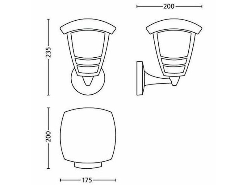 Аплик за стена Philips My Garden Creek Черен Алуминий A 60 W E27