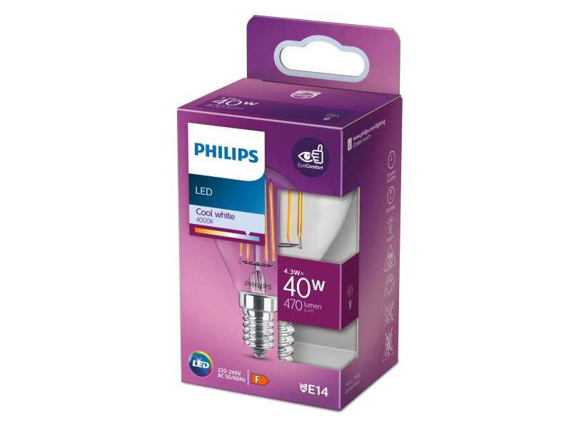 Сферична LED крушка за лампа Philips Equivalent E14 40 W F (4000 K) Сферична LED крушка за лампа Philips Equivalent E14 40 W F (4000 K)