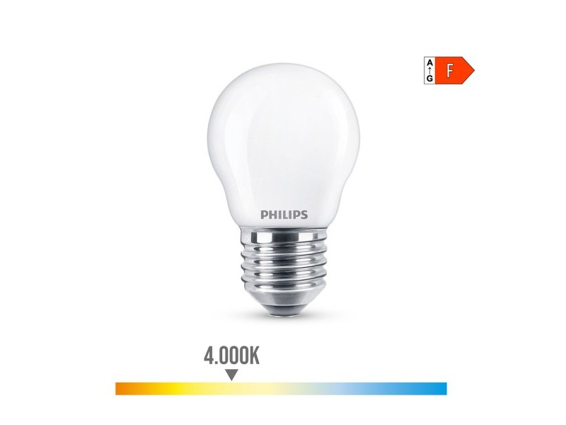 LED крушка Philips Бял F 40 W 4,3 W E27 470 lm 4,5 x 7,8 cm (4000 K)