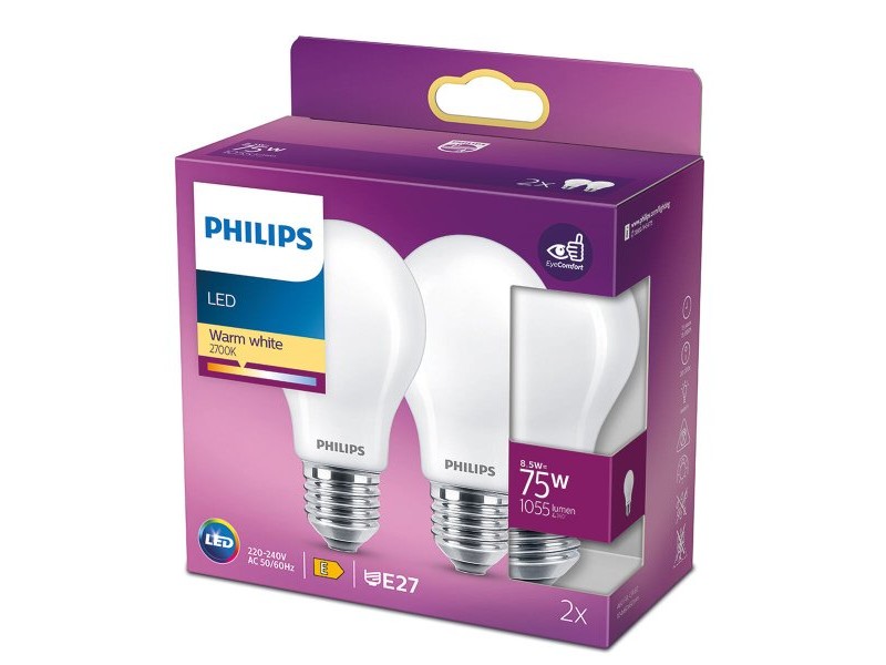 LED крушка Philips Бял E27