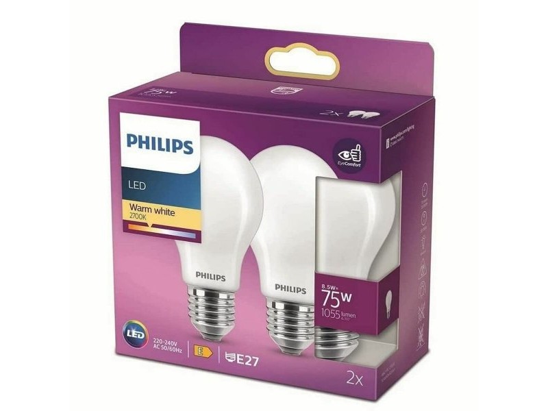 LED крушка Philips Бял E27