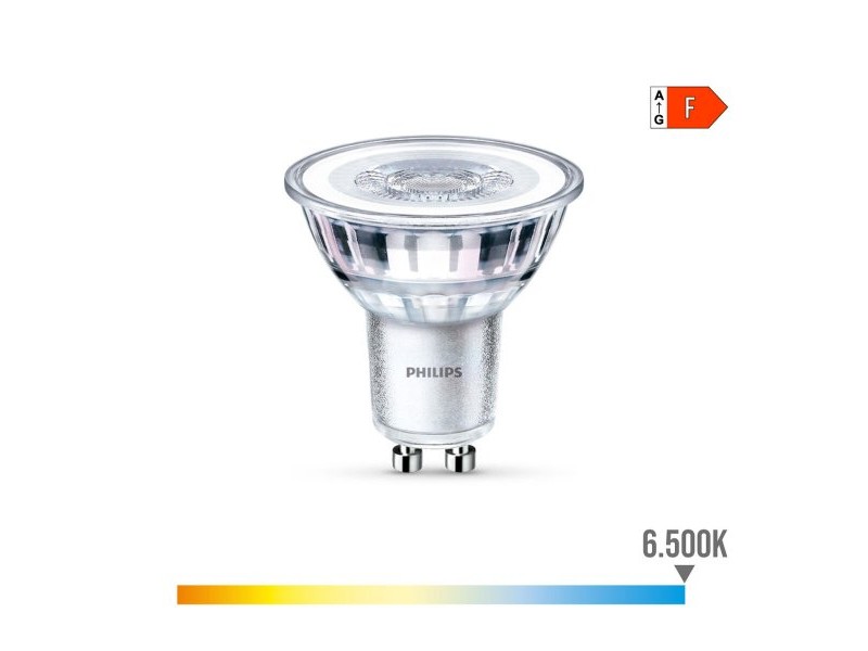 LED двуцветна крушка за лампа Philips F 4,6 W 50 W GU10 390 lm 5 x 5,4 cm (6500 K)