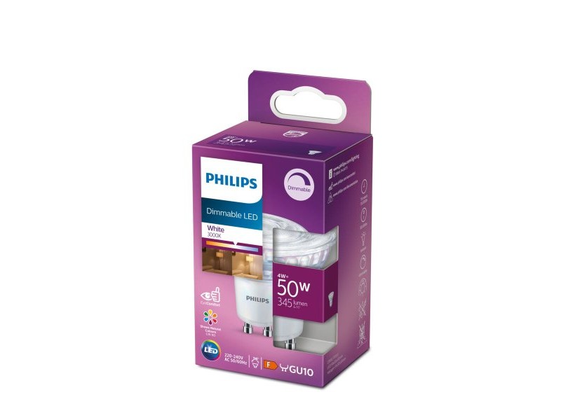 LED крушка Philips 8718699775810 50 W Бял F 4 W GU10 (3000K) (2 броя)