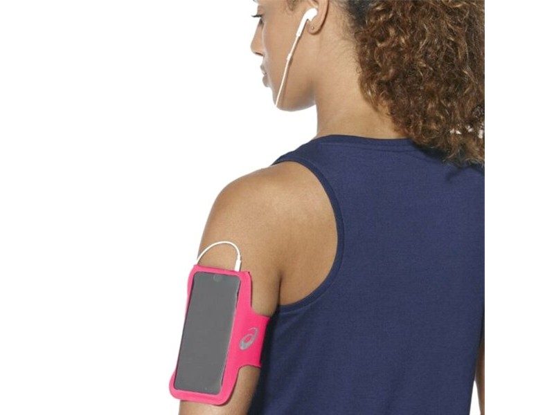 Спортна Лента за Ръка с Изход за Слушалки Asics MP3 Arm Tube Розов