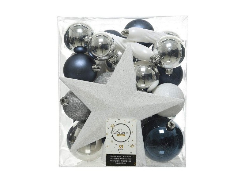 Коледни топки Decoris Пластмаса 33 Части