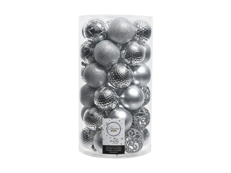 Коледни топки Decoris Сребрист 37 Части