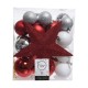 Коледни топки Decoris Rojo/Blanco 33 Части