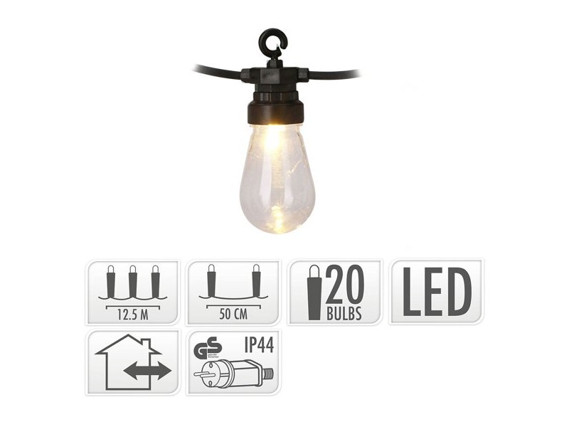 Гирлянда от LED Топки Party Lighting Vintage Топло Бяло 12,5 m
