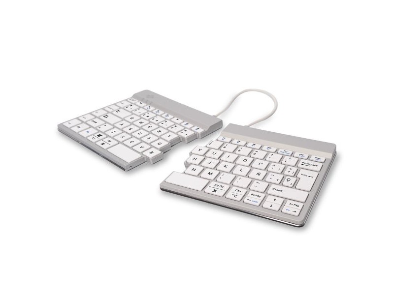 Клавиатура с мишка R-Go RGOSBESWLWH Бял испански QWERTY