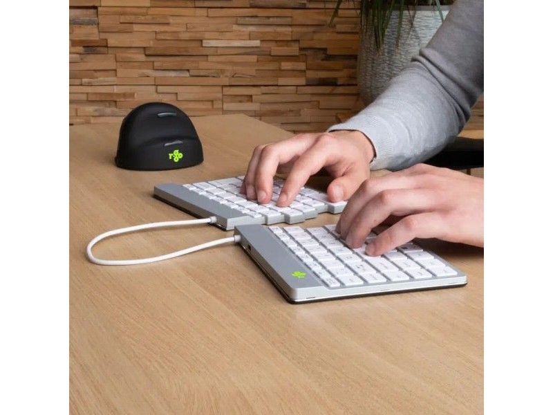 Клавиатура с мишка R-Go RGOSBESWLWH Бял испански QWERTY